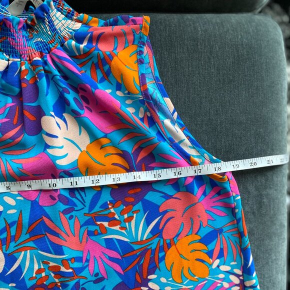 NWOT Haptics by Holly Harper Mock Neck Tank, Bright Tropical Floral, Size S - Picture 4 of 6